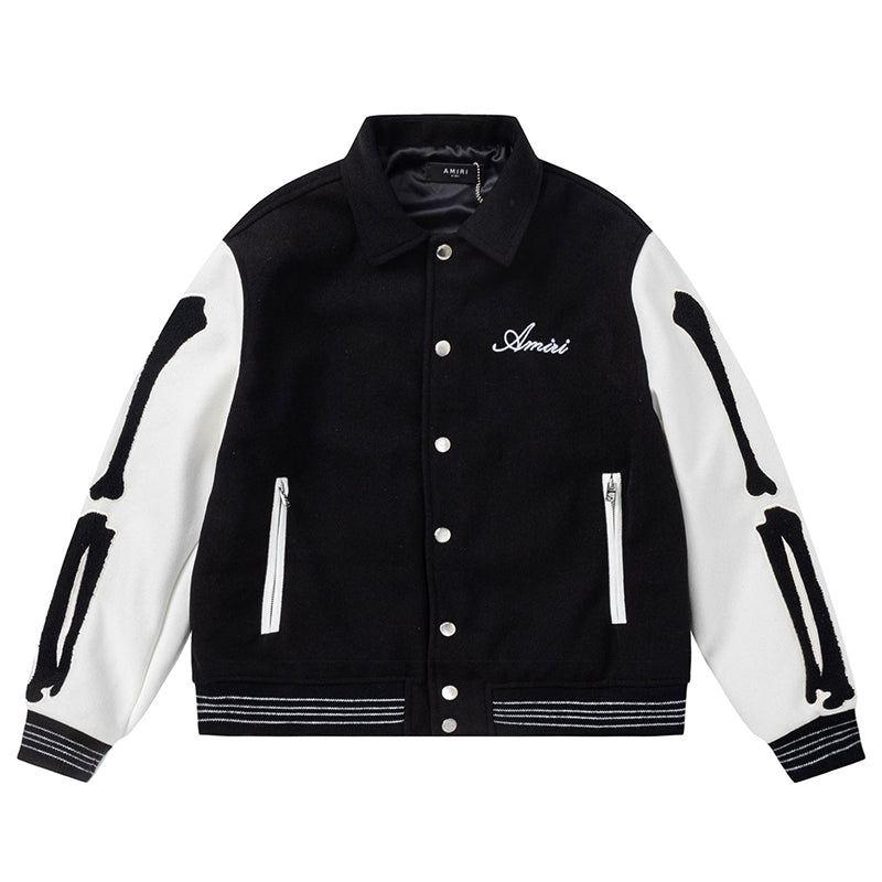 AMRI bone embroidered baseball jacket